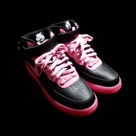 Nike Pink & Black Custom Air Force 1sπ - Picture 6 of 15